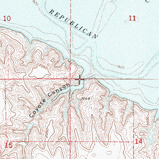 Topographic Map of Coyote Canyon, NE