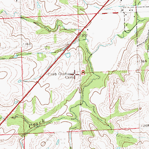 Topographic Map of Crab Orchard Cemetery, NE
