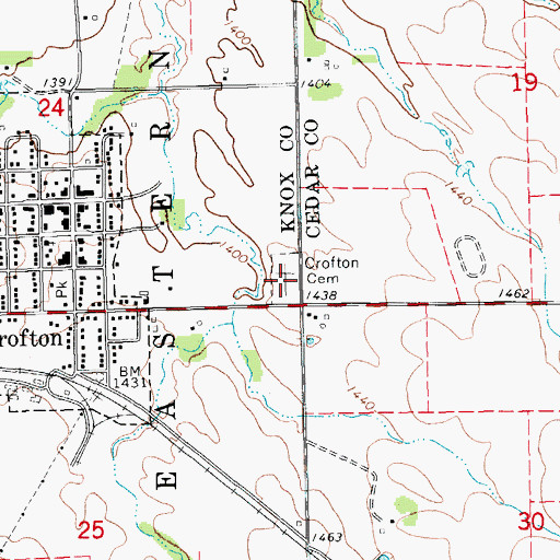 Topographic Map of Crofton Cemetery, NE