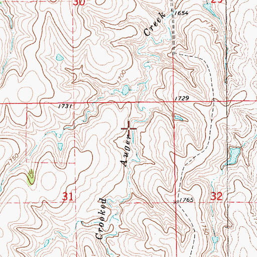 Topographic Map of Crooked Anger Creek, NE