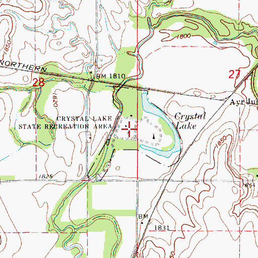 Topographic Map of Crystal Lake State Recreation Area, NE