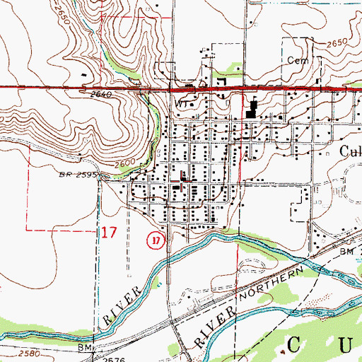 Topographic Map of Culbertson, NE