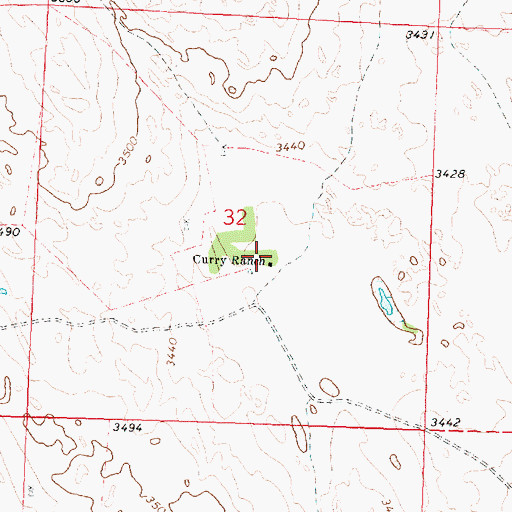 Topographic Map of Curry Ranch, NE