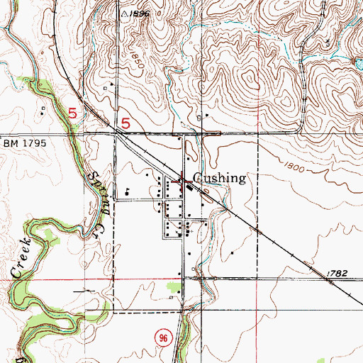 Topographic Map of Cushing, NE