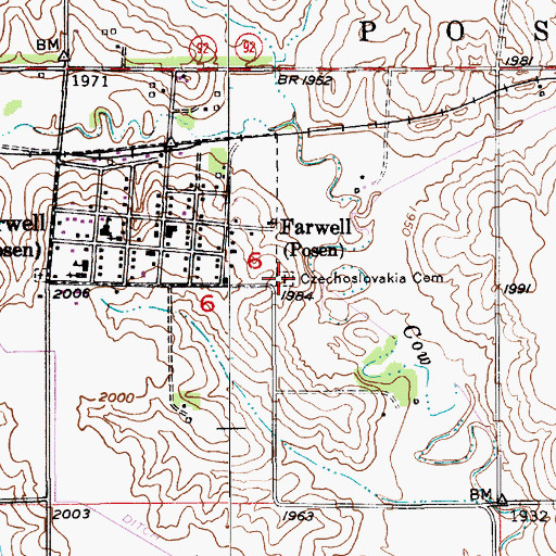 Topographic Map of Czechoslovakia Cemetery, NE
