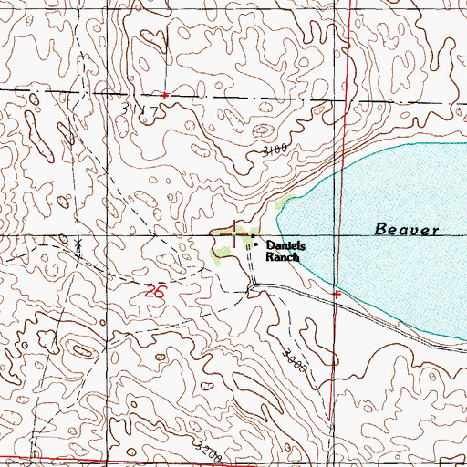 Topographic Map of Daniels Ranch, NE