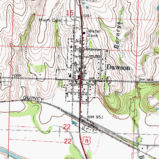 Topographic Map of Dawson, NE