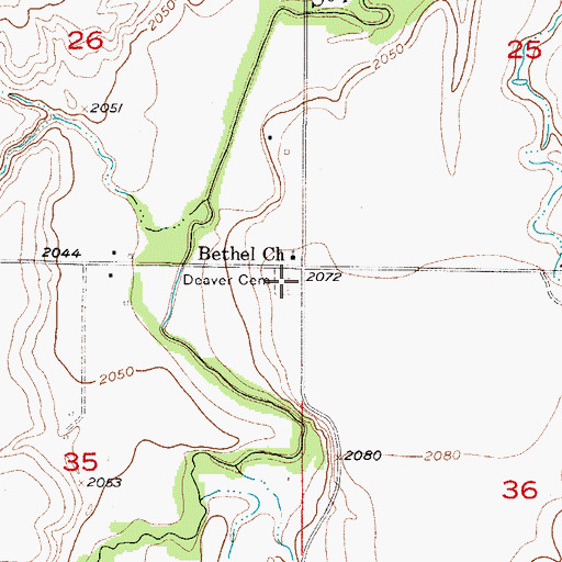Topographic Map of Deaver Cemetery, NE