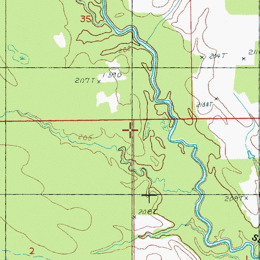 Topographic Map of Township of L'Anguille, AR