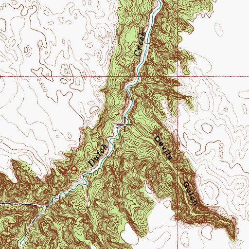 Topographic Map of Devils Gulch, NE