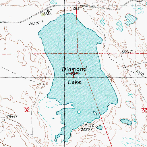Topographic Map of Diamond Lake, NE
