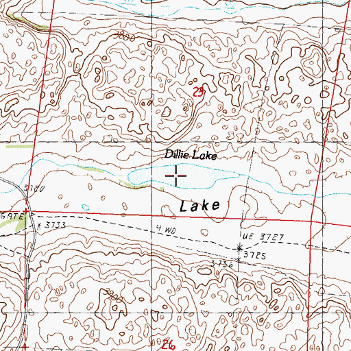 Topographic Map of Dillie Lake, NE
