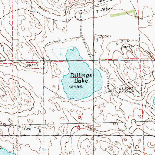 Topographic Map of Dillings Lake, NE