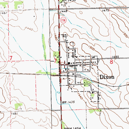 Topographic Map of Dixon, NE