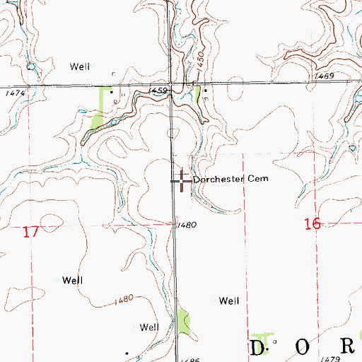 Topographic Map of Dorchester Cemetery, NE