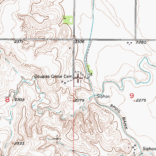 Topographic Map of Douglas Grove Cemetery, NE