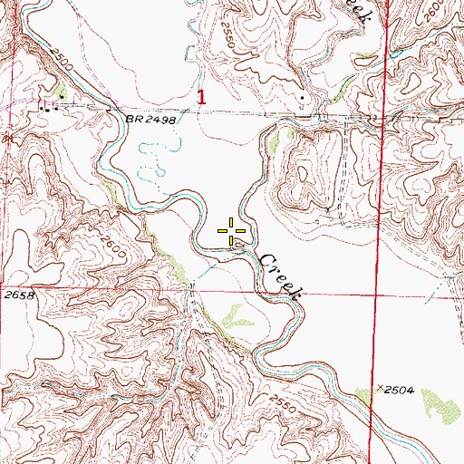 Topographic Map of Dry Creek, NE