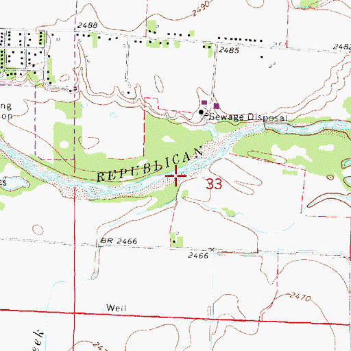 Topographic Map of Dry Creek, NE