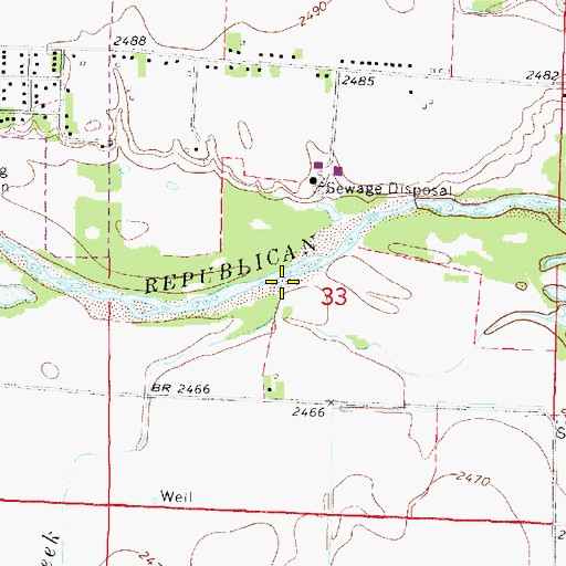 Topographic Map of Dry Creek, NE