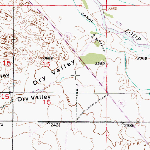 Topographic Map of Dry Valley, NE