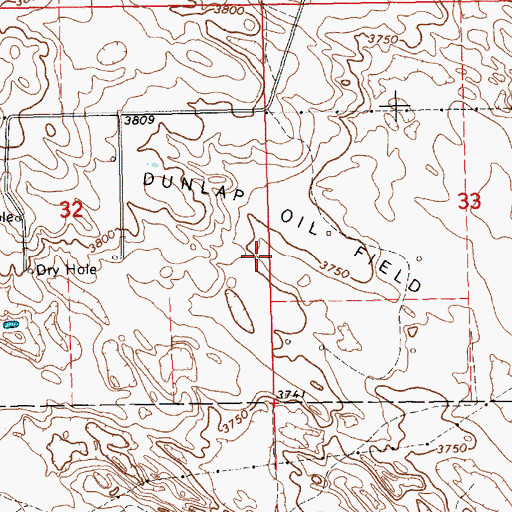 Topographic Map of Dunlap Oil Field, NE