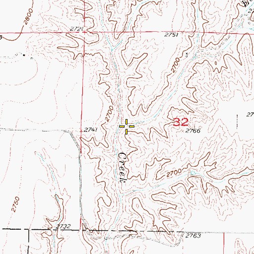 Topographic Map of East Fork Dry Creek, NE