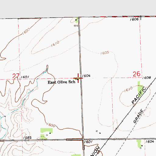 Topographic Map of East Olive School, NE