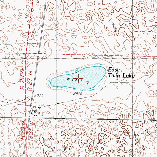 Topographic Map of East Twin Lake, NE