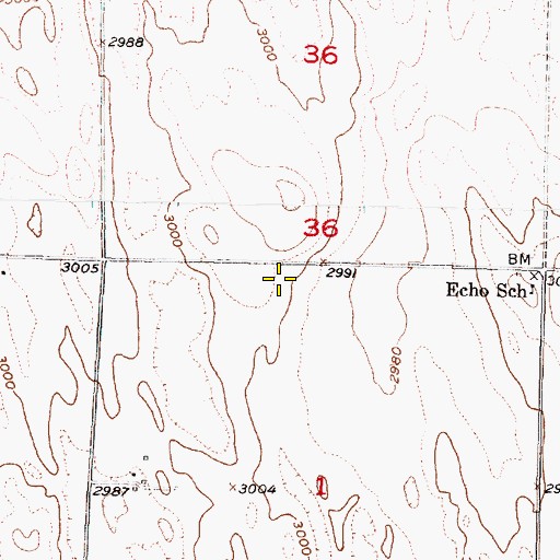 Topographic Map of Echo School (historical), NE