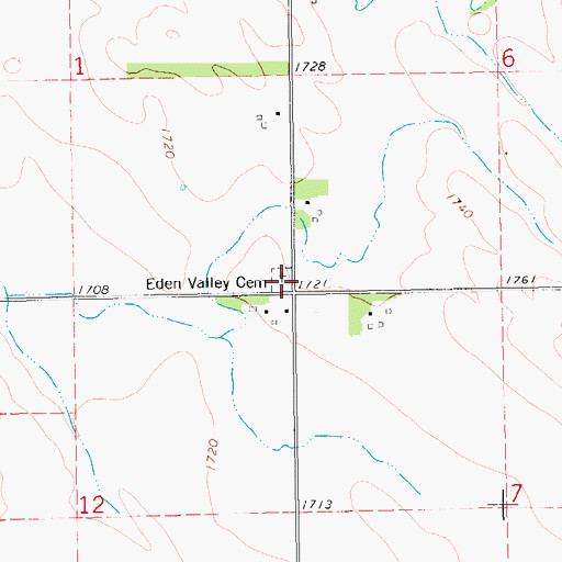 Topographic Map of Eden Valley Cemetery, NE