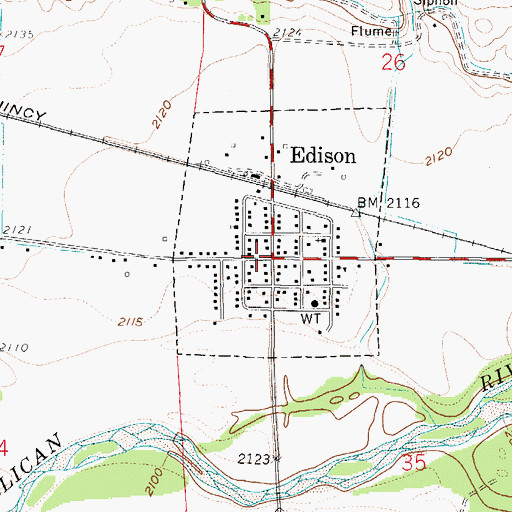 Topographic Map of Edison, NE