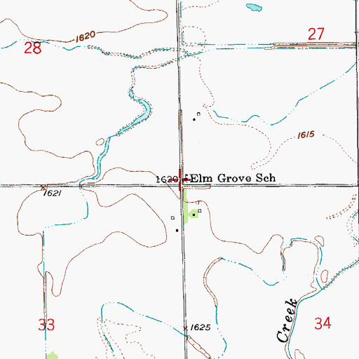 Topographic Map of Elm Grove School (historical), NE