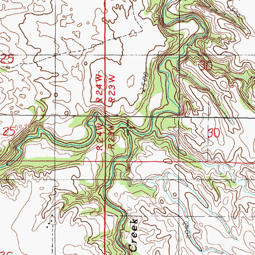 Topographic Map of Evergreen Creek, NE