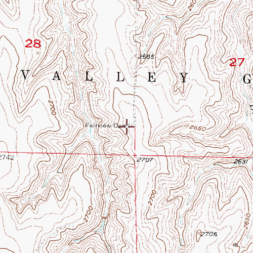 Topographic Map of Fairview Cemetery, NE