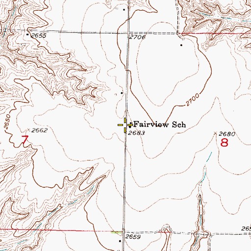 Topographic Map of Fairview School, NE