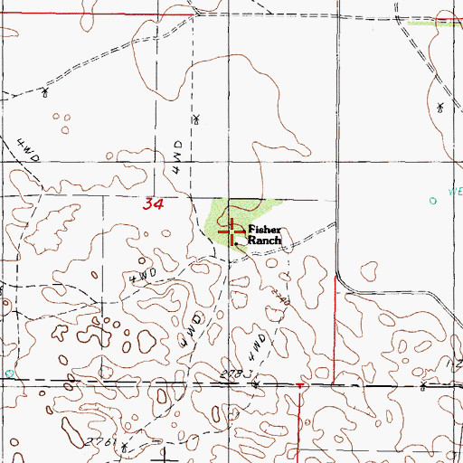 Topographic Map of Fisher Ranch, NE