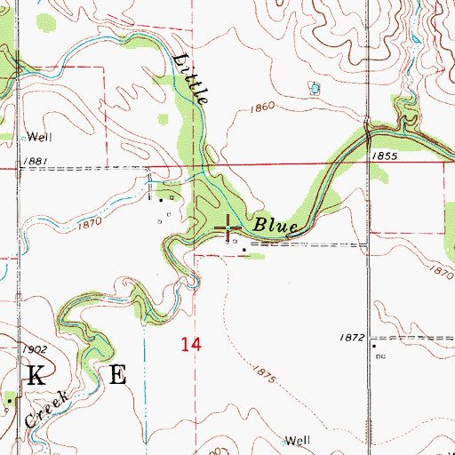 Topographic Map of Flat Creek, NE