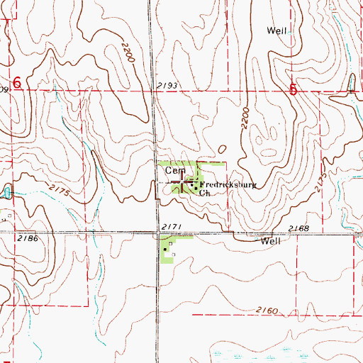 Topographic Map of Fredricksburg Church, NE