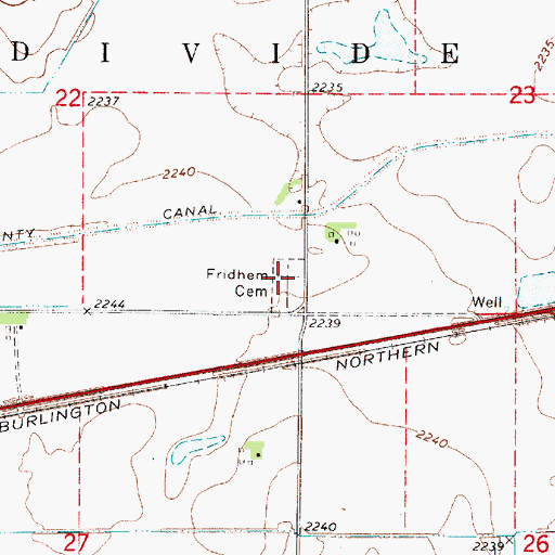 Topographic Map of Fridhem Cemetery, NE