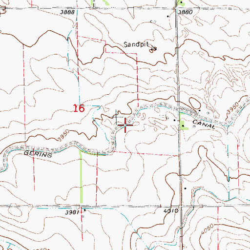 Topographic Map of Gering Canal, NE