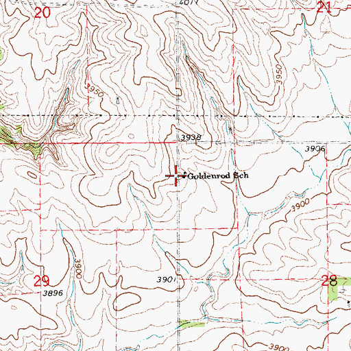 Topographic Map of Goldenrod School, NE