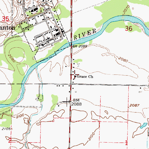 Topographic Map of Grace Church, NE