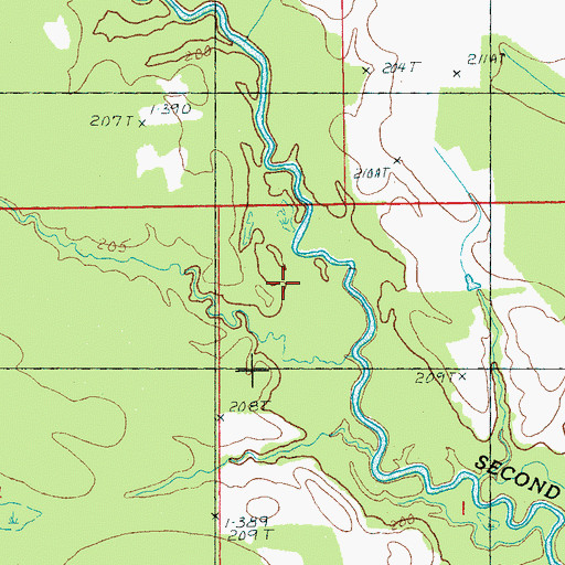 Topographic Map of Wadell (historical), AR