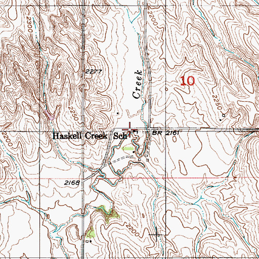 Topographic Map of Haskell Creek School, NE
