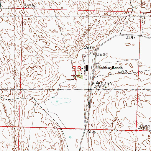 Topographic Map of Hawkins Ranch, NE