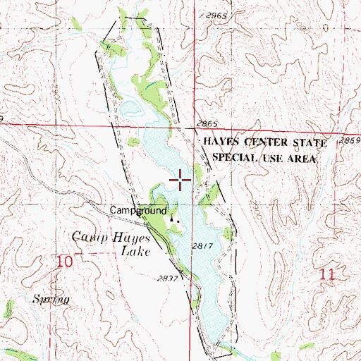Topographic Map of Hayes Center State Wildlife Management Area, NE