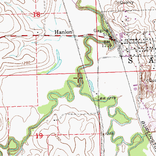 Topographic Map of Hickman Branch, NE