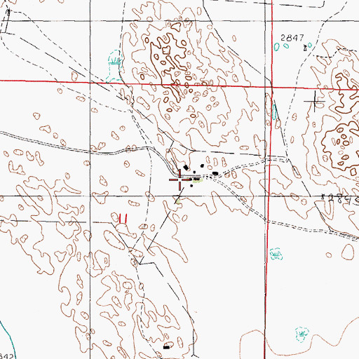 Topographic Map of Higgins Brothers Ranch (historical), NE