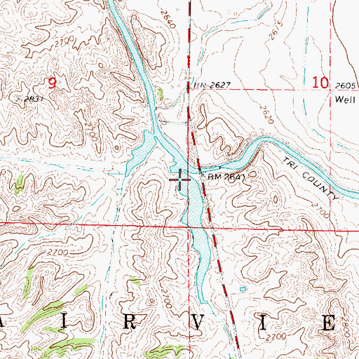 Topographic Map of Hiles Canyon, NE