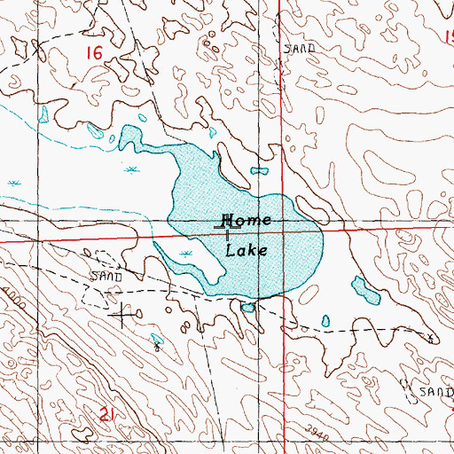 Topographic Map of Home Lake, NE